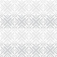 Black and White Christmas Fair Isle Seamless Pattern Background