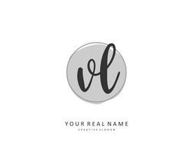 Obraz premium VL Initial letter handwriting and signature logo. A concept handwriting initial logo with template element.