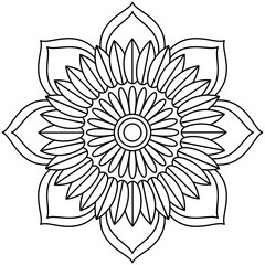 Beautiful Mandala Shape for Coloring. Vector Mandala. Christmas. Oriental. Book Page. Lines

