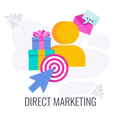 Direct marketing icon. Direct communication with the consumer.