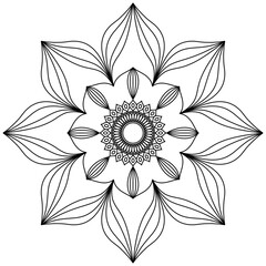 Beautiful Mandala Shape for Coloring. Vector Mandala. Christmas. Oriental. Book Page. Lines
