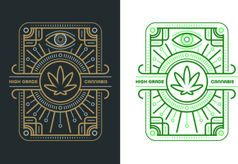 Cannabis label beautyful illustration element