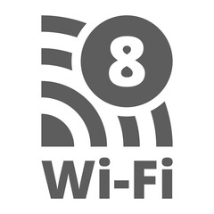 Wi-Fi 8 Generation button sign illustration