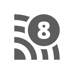 Wi-Fi 8 Generation button sign illustration