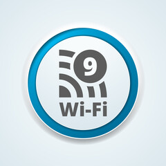 Wi-Fi 9 Generation button sign illustration