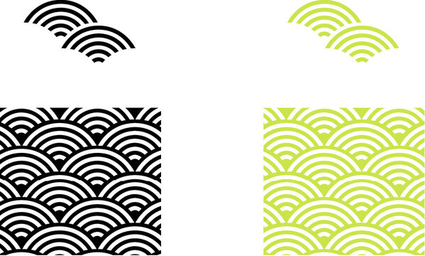 平安有職文様_青海波（せいがいは）01_タイル