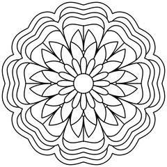 Simple Mandala Shape for Coloring. Vector Mandala. Circular. Flower. Oriental. Coloring Book Page. Outline.
