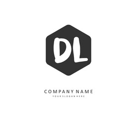 DL Initial letter handwriting and signature logo. A concept handwriting initial logo with template element.