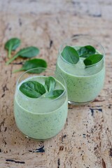 Healthy vegan spinach green smoothie