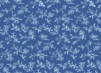Japanese Art Flower Branch Vector Seamless Pattern