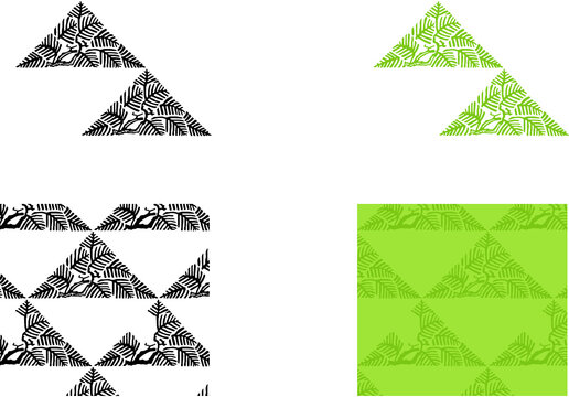 平安有職文様_松鱗（まつうろこ）_タイル