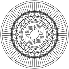 Beautiful Mandala Shape for Coloring. Vector Mandala. Oriental. Book Page. Lines
