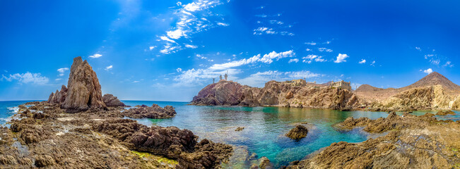 The mermaid reef is located in the Cabo de Gata Natural Park. Andalusia. Spain. (Arrecife de las Sirenas)