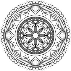 Beautiful Mandala Shape for Coloring. Vector Mandala. Oriental. Book Page. Lines
