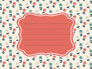 Retro three-color florets letter frame