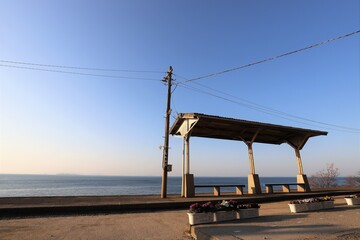 愛媛県　下灘駅　伊予灘ものがたり
