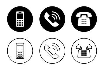 Phone Icon Set Call Icon Vector Telephone Symbol Wall Mural Wallpaper Murals vaa