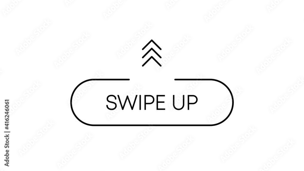 Poster swipe up icon. scroll arrow up drag button up social media interface action icon. motion graphic.