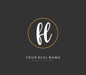 FL Initial letter handwriting and signature logo. A concept handwriting initial logo with template element.