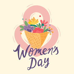 Bouquet in the eight women's Day illustration