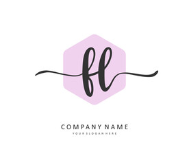 FL Initial letter handwriting and signature logo. A concept handwriting initial logo with template element.