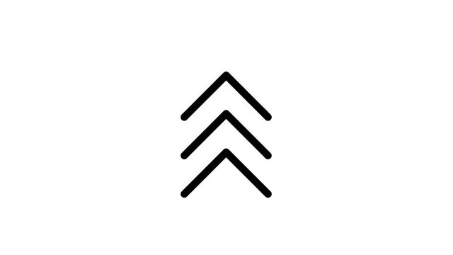 Swipe up icon. Scroll arrow up drag button up social media interface action icon. Motion graphic.