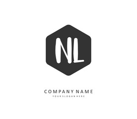 Obraz premium NL Initial letter handwriting and signature logo. A concept handwriting initial logo with template element.