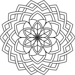Obraz premium Simple Mandala Shape for Coloring. Vector Mandala. Floral. Flower. Oriental. Coloring Book Page. Outline. 
