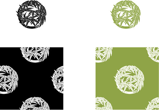 平安有職文様_竹丸（たけのまる）_タイル