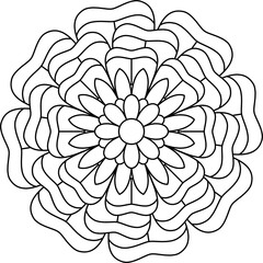 Simple Mandala Shape for Coloring. Vector Mandala. Floral. Flower. Oriental. Coloring Book Page. Outline.
