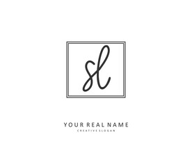 SL Initial letter handwriting and signature logo. A concept handwriting initial logo with template element.