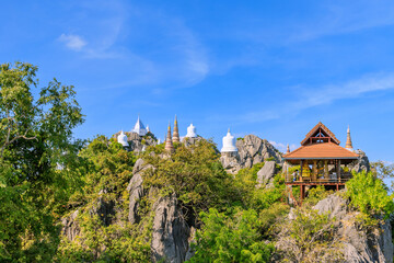 Floating sky pagoda on peak of mountain at Wat Chaloem Phra Kiat Phrachomklao (Phutthabat...