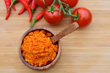 Homemade Sambal or chili sauce, Indonesian cuisine