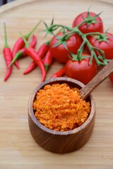 Homemade Sambal or chili sauce, Indonesian cuisine