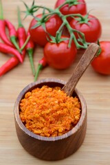 Homemade Sambal or chili sauce, Indonesian cuisine