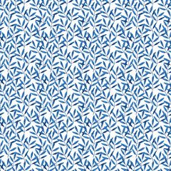 Oriental style blue foliage pattern, porcelain and bed linen design