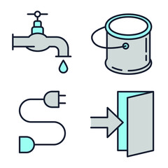 Set of construction icon. construction pack symbol template for graphic and web design collection logo vector illustration