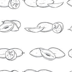 Tropical fruits. Vector  pattern