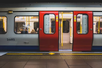 Foto op Plexiglas subway train in subway underground © stp23