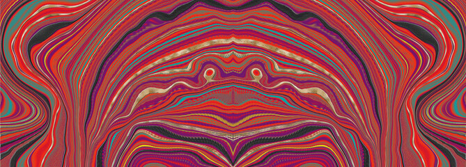 abstract material textile texture. Liquid dynamic red gradient waves. Digital background with different bright vivid colors in dynamic composition. Fluid texture. Illustration