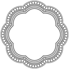 Simple Mandala Shape for Coloring. Vector Mandala. Floral. Flower. Oriental. Coloring Book Page. Outline.
