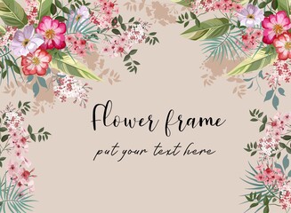 Flower border for put your text vector illustration