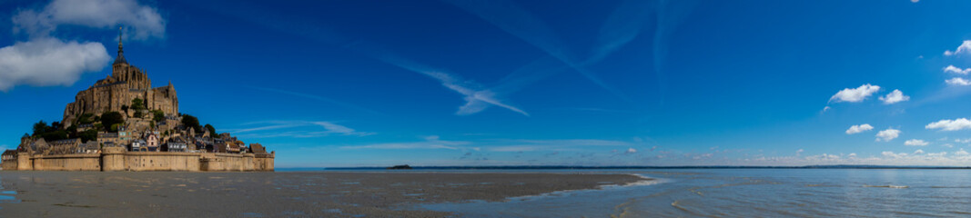 Mont St. Michel in summer with beautiful sky