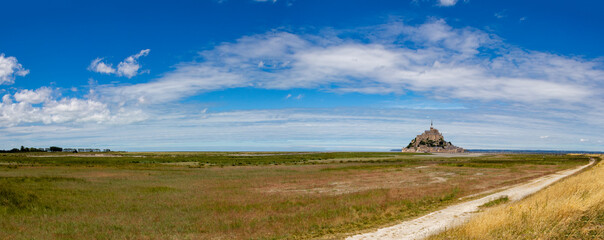 Mont St. Michel in summer with beautiful sky