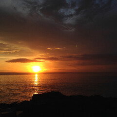 a Stunning Sunets view at beach from Nusa Lembongan Bali Indonesia