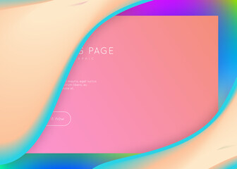 Obraz premium Liquid fluid with dynamic elements and shapes. Landing page.