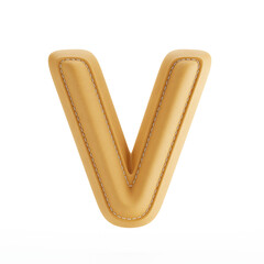 Leather yellow texture letter V