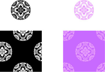 平安有職文様_唐花丸（からはなのまる）05_タイル