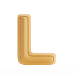 Leather yellow texture letter L - 416251640