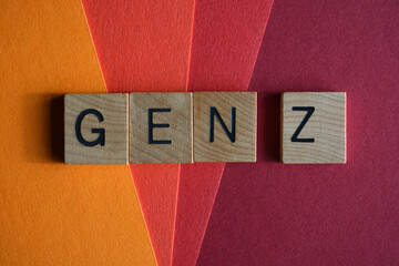 Gen Z, word in wooden alphabet letters
